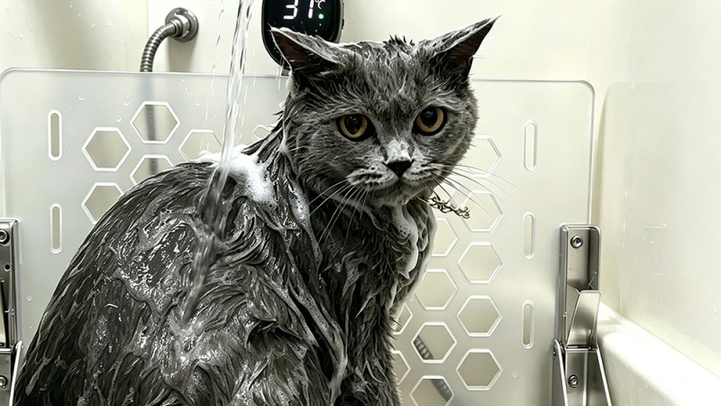 猫咪洗澡不再狼狈！这款洗猫台让铲屎官真正解放双手