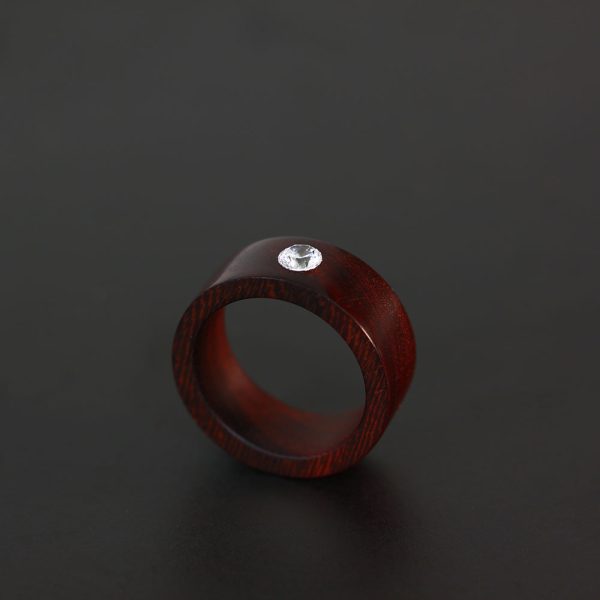 Rosewood Solitaire Ring/his &her rings/round gem - Image 2